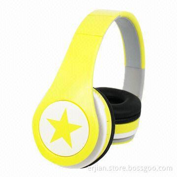 Fashionable Headphones with Memory Card Slot, FM Radio, Rechargeable Battery, Line-in/Out Function